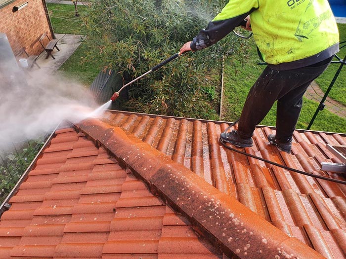 roof restoration pressure cleaning process